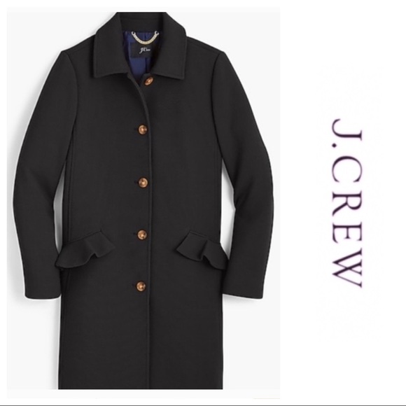 J. Crew Jackets & Blazers - 🎉 HP 🎉 J. Crew Top Coat with Ruffle Pockets